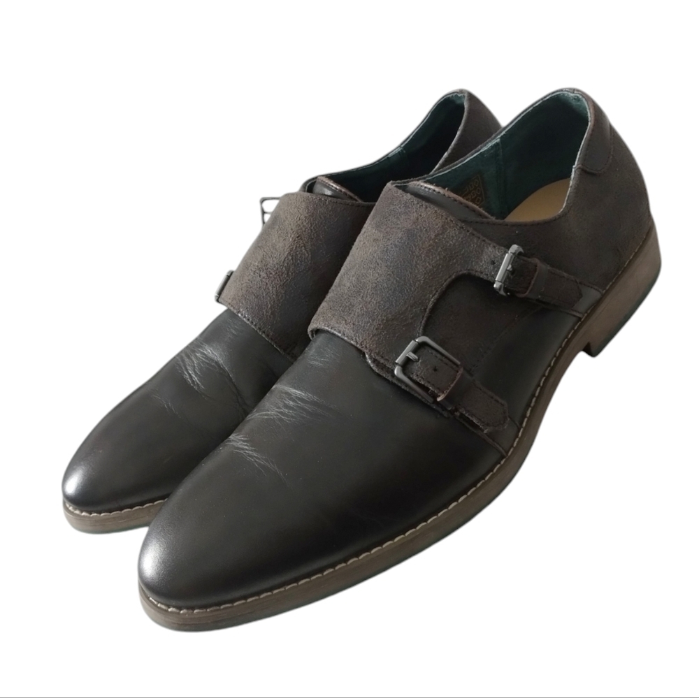 Robert Wayne Distressed‎ Leather Monk Strap Men's size 13D Loafers Casual Shoes